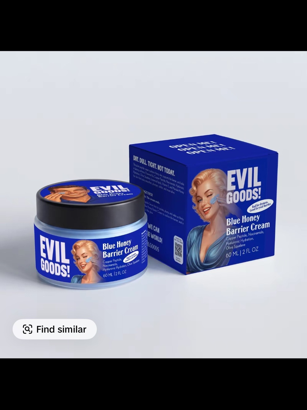 EVIL GOODS Blue Honey Barrier Cream - Lightweight Grape Serum Moisturizer with C